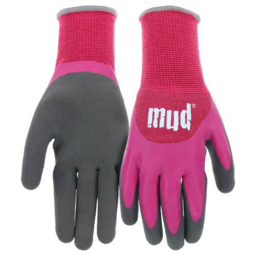 MUD Women's Bamboo Double Dip Pink Garden Gloves Perspective: front