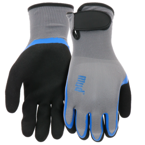 MUD Dual Dip Latex Gloves Gray Perspective: front