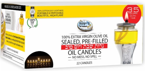 Ner Yeshuois Oil Candles - Clear Perspective: front