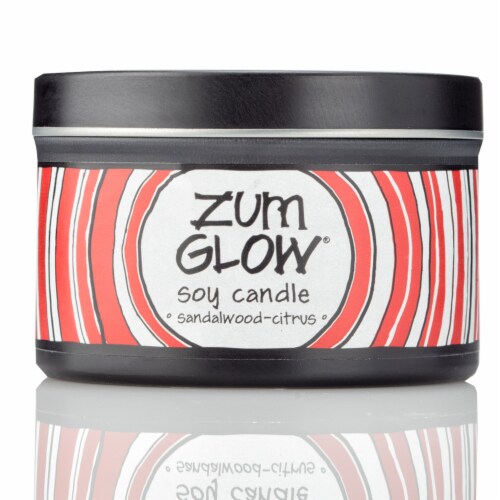 Zum Glow Sandalwood-Citrus Soy Candle Perspective: front