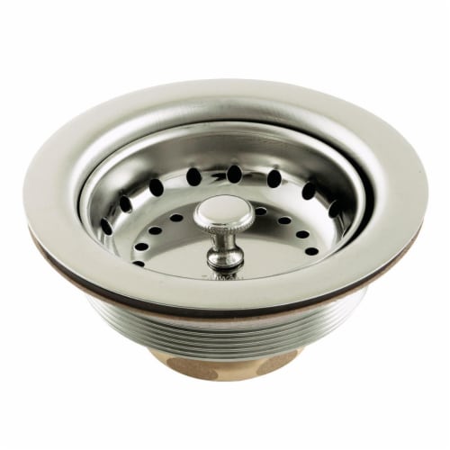 Kingston Brass K111BPN Tacoma Stainless Steel Kitchen Sink Basket Strainer, Polished Nickel Perspective: front