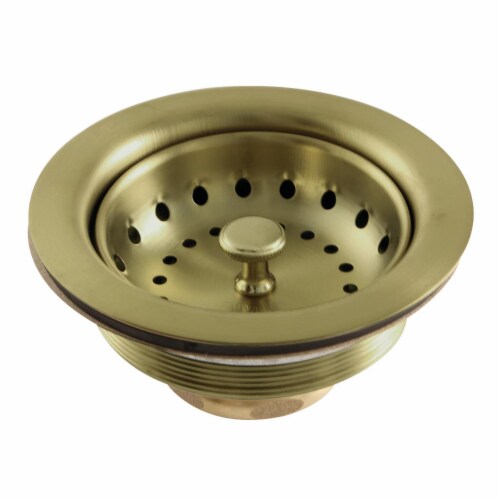 Kingston Brass K111BBB Tacoma Stainless Steel Kitchen Sink Basket Strainer, Brushed Brass Perspective: front