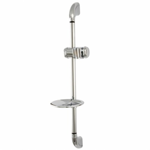 Kingston Brass KSX2521SG Shower Slide Bar with Soap Dish, Polished Chrome Perspective: front