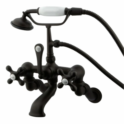 CC463T5 Vintage Wall Mount Clawfoot Tub Faucet with Hand Shower, Oil Rubbed Bronze Perspective: front