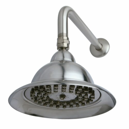 K306C8CK Vintage 6  Dia. Bell Shape Brs Shower Head With 12 Shower Arm Combo, Brushed Nickel Perspective: front