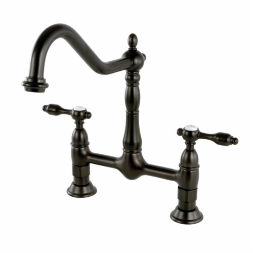 Kingston Brass KS1175TAL Tudor Bridge Kitchen Faucet, Oil Rubbed Bronze Perspective: front