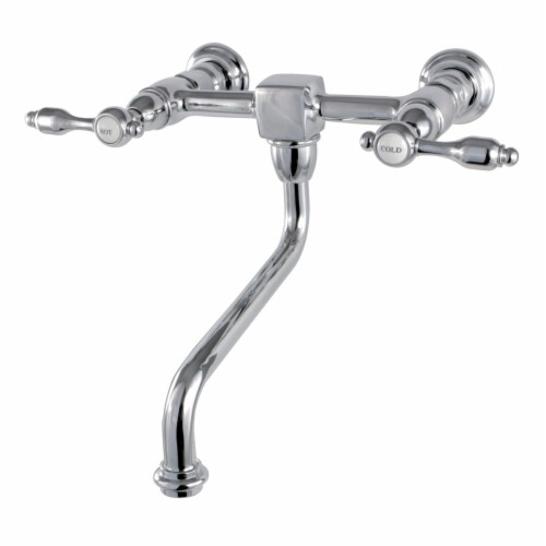 Kingston Brass KS1211TAL Tudor Wall Mount Bathroom Faucet, Polished Chrome Perspective: front