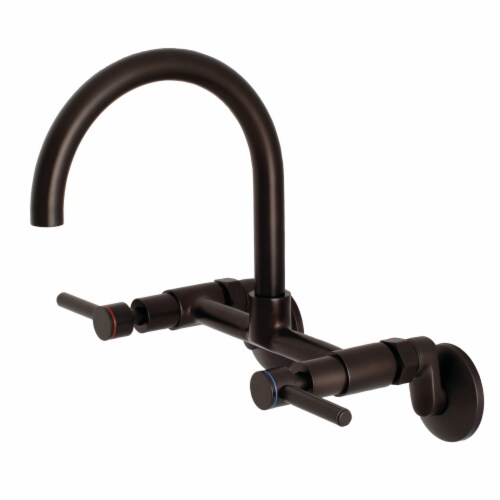 Kingston Brass Concord 8Inch Adjustable Center Wall Mount Kitchen Faucet, Oil Rubbed Bronze, 1
