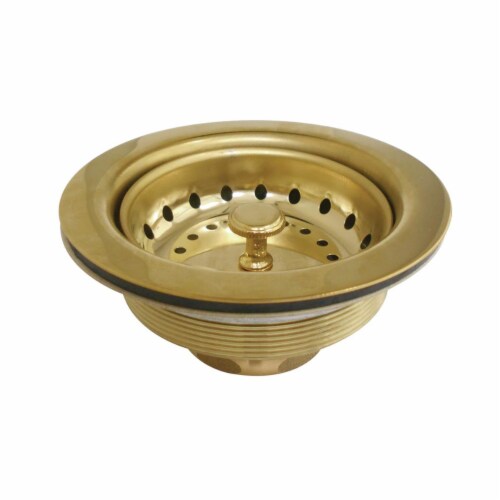 Gourmet Scape K111BPB Traditional Tacoma Kitchen Sink Basket Strainer - Polished Brass Perspective: front