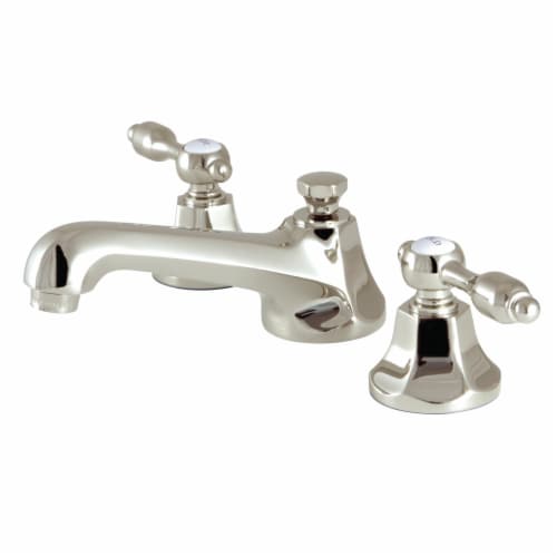 Kingston Brass KS4466TAL Tudor 8" Widespread Bathroom Faucet, Polished Nickel Perspective: front