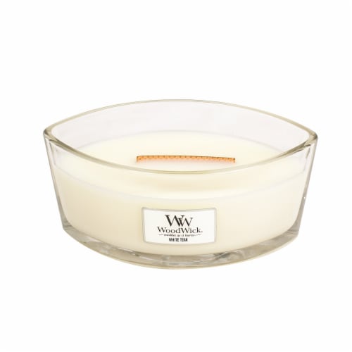 WoodWick® White Teak Candle Perspective: front
