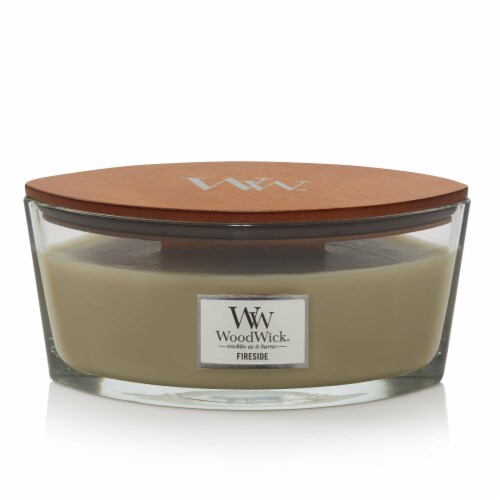 WoodWick® Fireside Ellipse Jar Candle Perspective: front