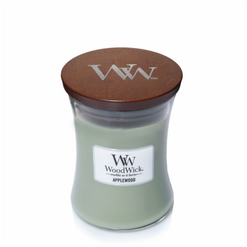 WoodWick® Applewood Medium Hourglass Candle Perspective: front