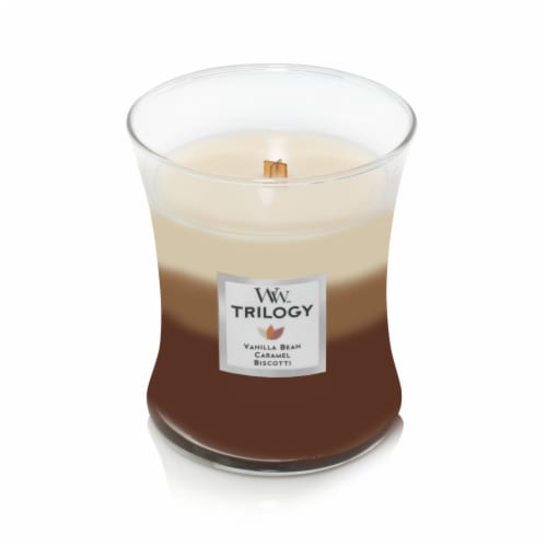 Woodwick® Trilogy Café Sweets Jar Candle Perspective: front