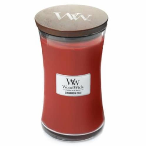 WoodWick® Cinnamon Chai Scented Candle - Red Perspective: front