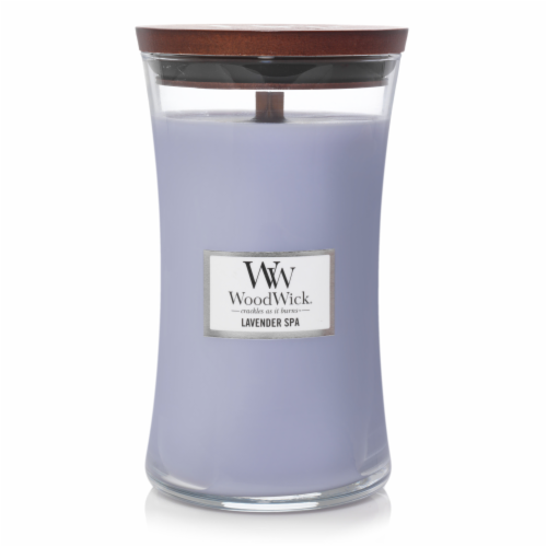 WoodWick® Lavender Spa Large Candle Perspective: front