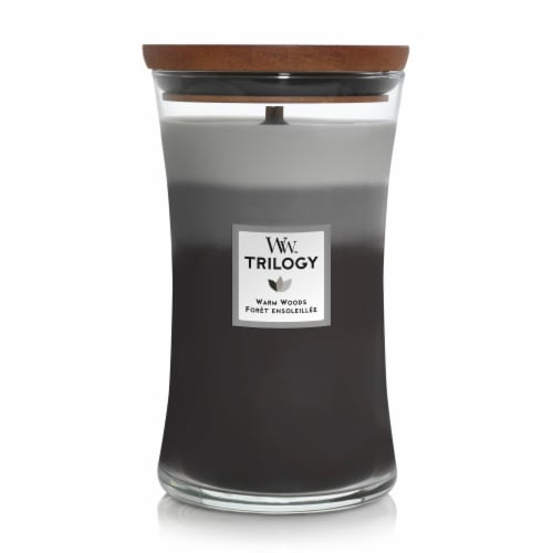 WoodWick™ Large Warm Woods Jar Candle Perspective: front