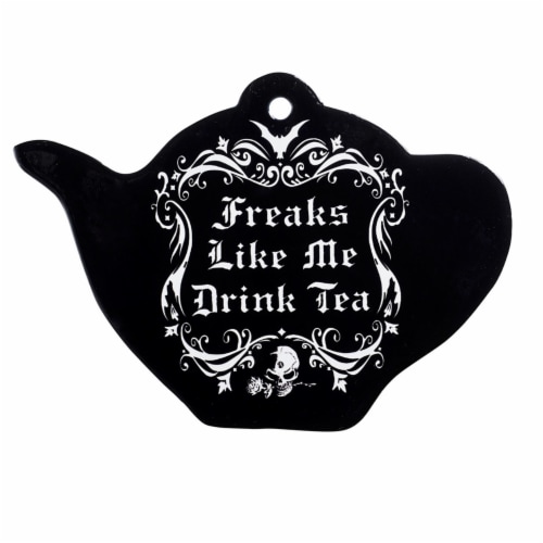Alchemy Gothic CT9 Ceramic Freaks Like Me Drink Tea Trivet Perspective: front