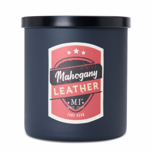 Manly Indulgence All American Mahogany Leather Candle Perspective: front