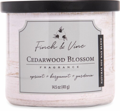 Finch & Vine Cedarwood Blossom Fragranced Candle Perspective: front