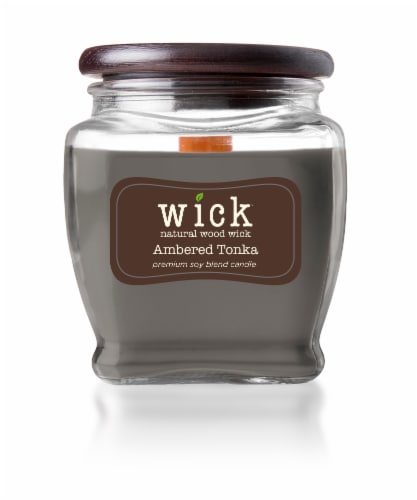 Wick® Ambered Tonka Jar Candle - Gray Perspective: front