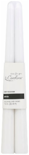Carolina® Candle Company Tapered Candles - 2 Pack - White Perspective: front