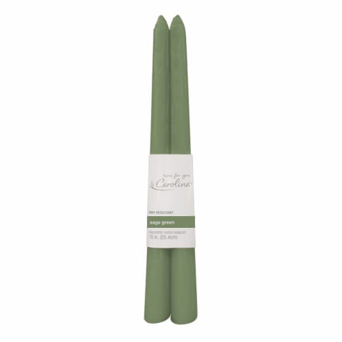 Carolina Unscented Taper Candles - 2 Pack - Sage Green, 10 in - Kroger