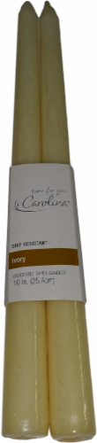 Carolina® Candle Company Unscented Taper Candles - 2 Pack - Ivory Perspective: front