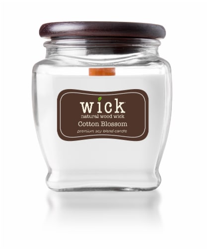 Wick® Cotton Blossom Jar Candle - White Perspective: front