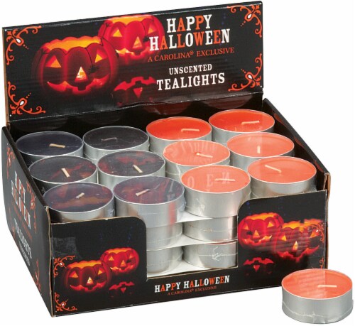 Carolina Halloween Jumbo Unscented Tealight Candle - Assorted Perspective: front