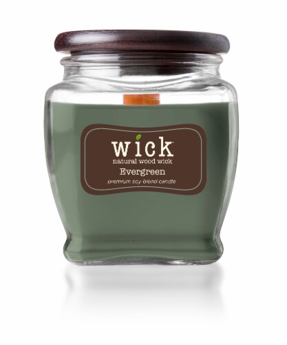 Wick® Evergreen Jar Candle - Green Perspective: front