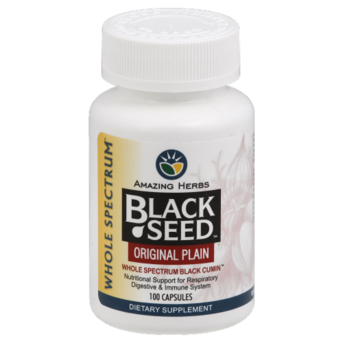 Amazing Herbs Black Seed Original Plain Capsules Perspective: front