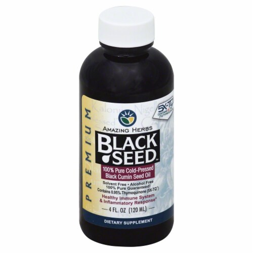 Amazing Herbs Premium Cold Pressed Black Cumin Seed Oil Perspective: front