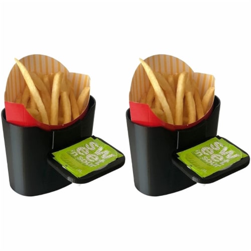 Vent N' Door Caddy 2pk French Fry Sauce Holder Multi Use Storage Travel Mighty Mojo Perspective: front