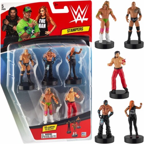 WWE Wrestler Stampers 5pk The Rock Becky Lynch Ultimate Warrior PMI International, 1 unit - Ralphs