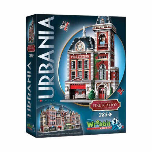 Wrebbit Urbania Collection Fire Station 3D Puzzle Perspective: front