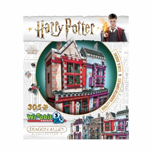 Wrebbit Harry Potter Diagon Alley Collection Quality Quidditch Supplies 3D Puzzle Perspective: front