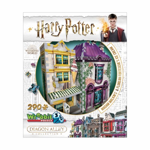 Harry Potter Diagon Alley Collection Madam Malkin's & Florean Fortescue's Ice Cream 3D Puzzle Perspective: front