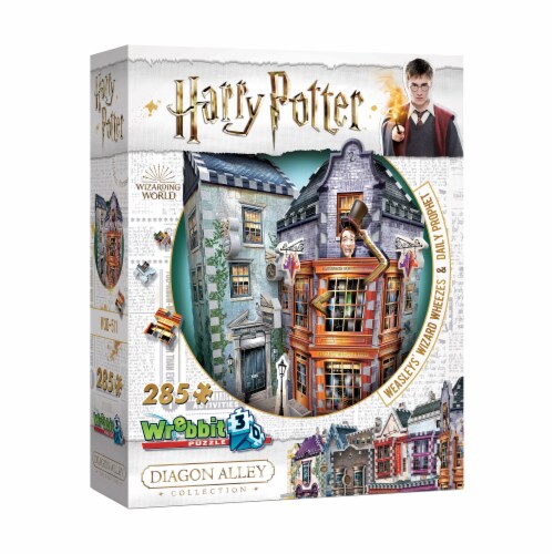 Wrebbit Diagon Alley Collection Weasleys Wizard Wheezes & Daily Prophet 3D Puzzle Perspective: front