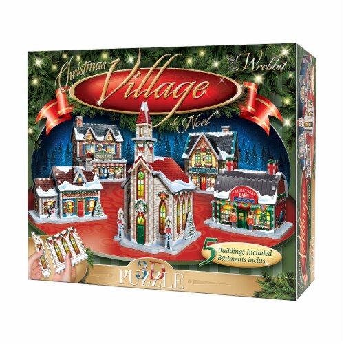Wrebbit Christmas Village 3D Puzzle Perspective: front