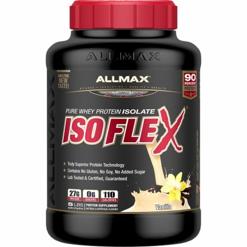 ALLMAX Nutrition IsoFlex Pure Whey Protein Isolate - Vanilla Perspective: front