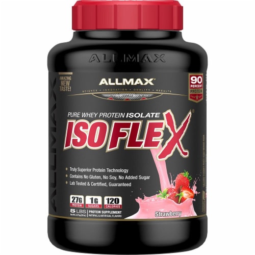 ALLMAX Nutrition IsoFlex Pure Whey Protein Isolate - Strawberry Perspective: front