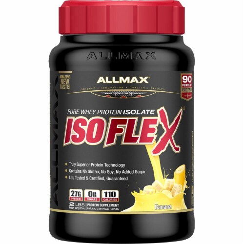 ALLMAX Nutrition  IsoFlex Pure Whey Protein Isolate   Banana Perspective: front