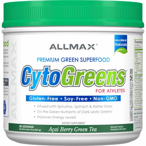 NovaForme Acai Berry Green Tea Flavor CytoGreens® For Athletes Dietary Supplement Perspective: front