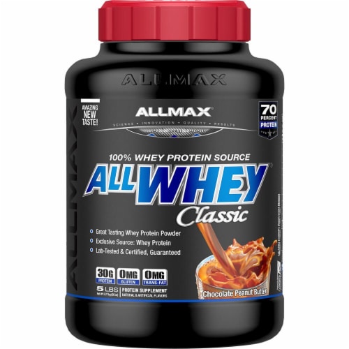 ALLMAX Nutrition  ALLWHEY® CLASSIC Pure Whey Protein Blend   Chocolate Peanut Butter Perspective: front