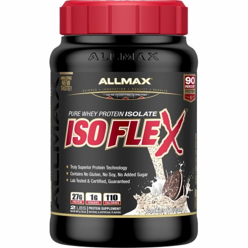 ALLMAX Nutrition IsoFlex® Pure Whey Protein Isolate Cookies & Cream Perspective: front