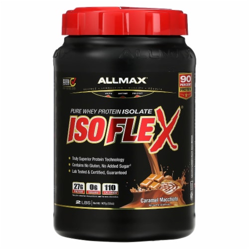 ALLMAX Nutrition  IsoFlex® Pure Whey Protein Isolate   Caramel Macchiato Perspective: front
