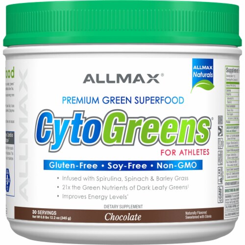 Nova Forme Gluten Free Chocolate CytoGreens® Dietary Supplement Perspective: front