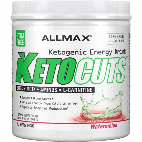 ALLMAX Nutrition® Ketocuts™ Watermelon Dietary Supplement Perspective: front