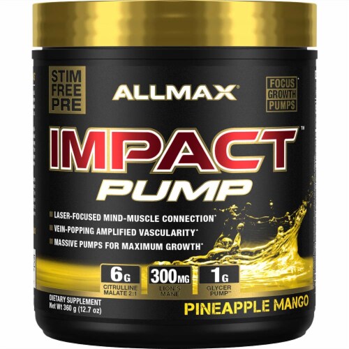 ALLMAX Nutrition® Impact™ Pump Pineapple Mango Dietary Supplement Perspective: front